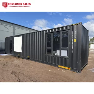 40ft high cube container home, front exterior, for sale QLD