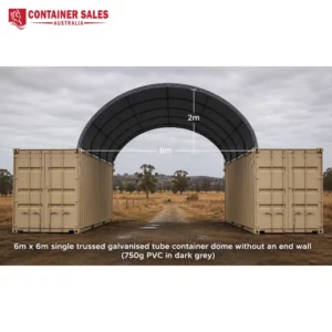 6x6m container dome shelter without end wall, without end wall, for sale QLD